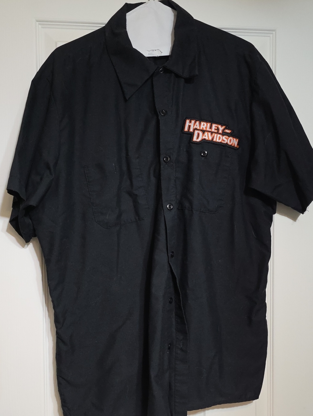 Harley-Davidson Black Short-Sleeve Button-Down Work Shirt